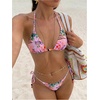 image:imageRoseSeek Womens 2 Pieces Zebra Striped Bikini Set Halter Triangle Swimsuit Y2K Tie Side Bathing SuitPink