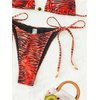 image:imageRoseSeek Womens 2 Pieces Zebra Striped Bikini Set Halter Triangle Swimsuit Y2K Tie Side Bathing SuitRed