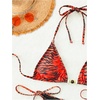 image:imageRoseSeek Womens 2 Pieces Zebra Striped Bikini Set Halter Triangle Swimsuit Y2K Tie Side Bathing SuitRed