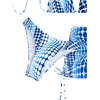image:imageRoseSeek Womens 4 Piece Polka Dots Swimsuits Triangle Bathing Suit Bikini Sets Cover Up Skirt BandanaBlue and White