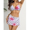 image:imageRoseSeek Womens 4 Piece Polka Dots Swimsuits Triangle Bathing Suit Bikini Sets Cover Up Skirt BandanaFloral Dots