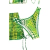 image:imageRoseSeek Womens 4 Piece Polka Dots Swimsuits Triangle Bathing Suit Bikini Sets Cover Up Skirt BandanaGreen
