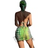 image:imageRoseSeek Womens 4 Piece Polka Dots Swimsuits Triangle Bathing Suit Bikini Sets Cover Up Skirt BandanaGreen