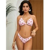 image:imageRoseSeek Womens 4 Piece Polka Dots Swimsuits Triangle Bathing Suit Bikini Sets Cover Up Skirt BandanaPink Plaid