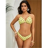 image:imageRoseSeek Womens 4 Piece Polka Dots Swimsuits Triangle Bathing Suit Bikini Sets Cover Up Skirt BandanaYellow and Brown