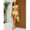 image:imageRoseSeek Womens 4 Piece Polka Dots Swimsuits Triangle Bathing Suit Bikini Sets Cover Up Skirt BandanaYellow and Brown