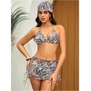 image:imageRoseSeek Womens 4 Piece Polka Dots Swimsuits Triangle Bathing Suit Bikini Sets Cover Up Skirt BandanaZebra Print