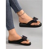 image:imageRoseSeek Womens Bow Knot Flip Flops Open Toe Dressy Thong Sandals Comfy Summer Vacation FlatsBlack and Red