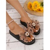 image:imageRoseSeek Womens Bow Knot Flip Flops Open Toe Dressy Thong Sandals Comfy Summer Vacation FlatsCoffee Brown
