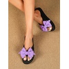 image:imageRoseSeek Womens Bow Knot Flip Flops Open Toe Dressy Thong Sandals Comfy Summer Vacation FlatsPurple