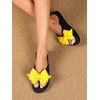 image:imageRoseSeek Womens Bow Knot Flip Flops Open Toe Dressy Thong Sandals Comfy Summer Vacation FlatsYellow
