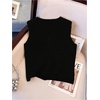 image:imageRoseSeek Womens Button Down Sweater Vest Sleeveless Crewneck Knit Outerwear Old Money KnitwearBlack