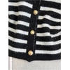 image:imageRoseSeek Womens Button Down Sweater Vest Sleeveless Crewneck Knit Outerwear Old Money KnitwearBlack and White
