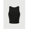 image:imageRoseSeek Womens Cherry Print Cropped Tank Top Scoop Neck Sleeveless Slim Fit Summer TopsBlack Letter