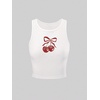 image:imageRoseSeek Womens Cherry Print Cropped Tank Top Scoop Neck Sleeveless Slim Fit Summer TopsRed Cherry White