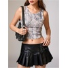 image:imageRoseSeek Womens Cherry Print Cropped Tank Top Scoop Neck Sleeveless Slim Fit Summer TopsWhite Grey