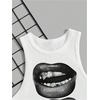 image:imageRoseSeek Womens Cherry Print Cropped Tank Top Scoop Neck Sleeveless Slim Fit Summer TopsWhite and Grey