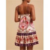 image:imageRoseSeek Womens Floral Boho Flowy Mini Cami Dress Ruffle Hem Spaghetti Strap Vacation Tank DressesDeep Pink