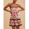 image:imageRoseSeek Womens Floral Boho Flowy Mini Cami Dress Ruffle Hem Spaghetti Strap Vacation Tank DressesDeep Pink
