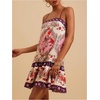image:imageRoseSeek Womens Floral Boho Flowy Mini Cami Dress Ruffle Hem Spaghetti Strap Vacation Tank DressesDeep Pink