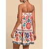image:imageRoseSeek Womens Floral Boho Flowy Mini Cami Dress Ruffle Hem Spaghetti Strap Vacation Tank DressesMulticolor