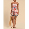 image:imageRoseSeek Womens Floral Boho Flowy Mini Cami Dress Ruffle Hem Spaghetti Strap Vacation Tank DressesMulticolor