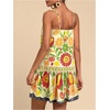 image:imageRoseSeek Womens Floral Boho Flowy Mini Cami Dress Ruffle Hem Spaghetti Strap Vacation Tank DressesYellow