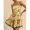 image:imageRoseSeek Womens Floral Boho Flowy Mini Cami Dress Ruffle Hem Spaghetti Strap Vacation Tank DressesYellow