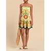 image:imageRoseSeek Womens Floral Boho Flowy Mini Cami Dress Ruffle Hem Spaghetti Strap Vacation Tank DressesYellow