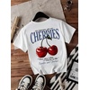 image:imageRoseSeek Womens Funny Cherry Graphic Tees Short Sleeve Crew Neck Going Out Summer Tops Tshirts ShirtsPrint White