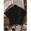 image:imageRoseSeek Womens Graphic Letter Tee Crew Neck Drop Shoulder Trendy Summer T Shirt Short Sleeve Vintage Car Print TopBow Black
