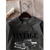 image:imageRoseSeek Womens Graphic Letter Tee Crew Neck Drop Shoulder Trendy Summer T Shirt Short Sleeve Vintage Car Print TopDark Grey