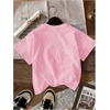 image:imageRoseSeek Womens Graphic Letter Tee Crew Neck Drop Shoulder Trendy Summer T Shirt Short Sleeve Vintage Car Print TopFloral Pink