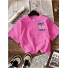 image:imageRoseSeek Womens Graphic Letter Tee Crew Neck Drop Shoulder Trendy Summer T Shirt Short Sleeve Vintage Car Print TopHot Pink Blue