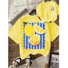 image:imageRoseSeek Womens Graphic Letter Tee Crew Neck Drop Shoulder Trendy Summer T Shirt Short Sleeve Vintage Car Print TopLemon Yellow