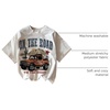image:imageRoseSeek Womens Graphic Letter Tee Crew Neck Drop Shoulder Trendy Summer T Shirt Short Sleeve Vintage Car Print TopPatterned White