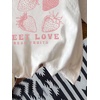 image:imageRoseSeek Womens Graphic Letter Tee Crew Neck Drop Shoulder Trendy Summer T Shirt Short Sleeve Vintage Car Print TopStrawberry Pink and White