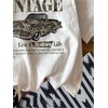 image:imageRoseSeek Womens Graphic Letter Tee Crew Neck Drop Shoulder Trendy Summer T Shirt Short Sleeve Vintage Car Print TopWhite Green