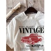 image:imageRoseSeek Womens Graphic Letter Tee Crew Neck Drop Shoulder Trendy Summer T Shirt Short Sleeve Vintage Car Print TopWhite Red Graphic
