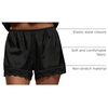 image:imageRoseSeek Womens Lace Trim Satin Shorts Shiny Elastic Waist Mini Shorts French KnickersBlack