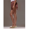 image:imageRoseSeek Womens Lace Trim Satin Shorts Shiny Elastic Waist Mini Shorts French KnickersBrown