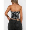 image:imageRoseSeek Womens Leopard Cheetah Sequin Strapless Bandeau Crop Tube Top Glitter Sleeveless Summer Going Out TopsGrey