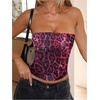 image:imageRoseSeek Womens Leopard Cheetah Sequin Strapless Bandeau Crop Tube Top Glitter Sleeveless Summer Going Out TopsPink