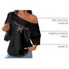image:imageRoseSeek Womens Oversized Off Shoulder Graphic Tees  Short Sleeve Bow Letter Print T Shirts Y2K TopsBlack