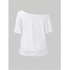 image:imageRoseSeek Womens Oversized Off Shoulder Graphic Tees  Short Sleeve Bow Letter Print T Shirts Y2K TopsWhite and Pink