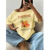 image:imageRoseSeek Womens Oversized Off Shoulder Graphic Tees  Short Sleeve Bow Letter Print T Shirts Y2K TopsYellow