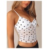 image:imageRoseSeek Womens Polka Dots Sheer Mesh Cami Tops Ruched V Neck Spaghetti Crop Top Summer Going Out TopsApricot Dots