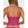 image:imageRoseSeek Womens Polka Dots Sheer Mesh Cami Tops Ruched V Neck Spaghetti Crop Top Summer Going Out TopsHot Pink