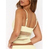 image:imageRoseSeek Womens Polka Dots Sheer Mesh Cami Tops Ruched V Neck Spaghetti Crop Top Summer Going Out TopsYellow