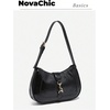 image:imageRoseSeek Womens Retro Vintage Zipper Shoulder Bag Adjustable Strap Elegant Underarm Purse HandbagsBlack